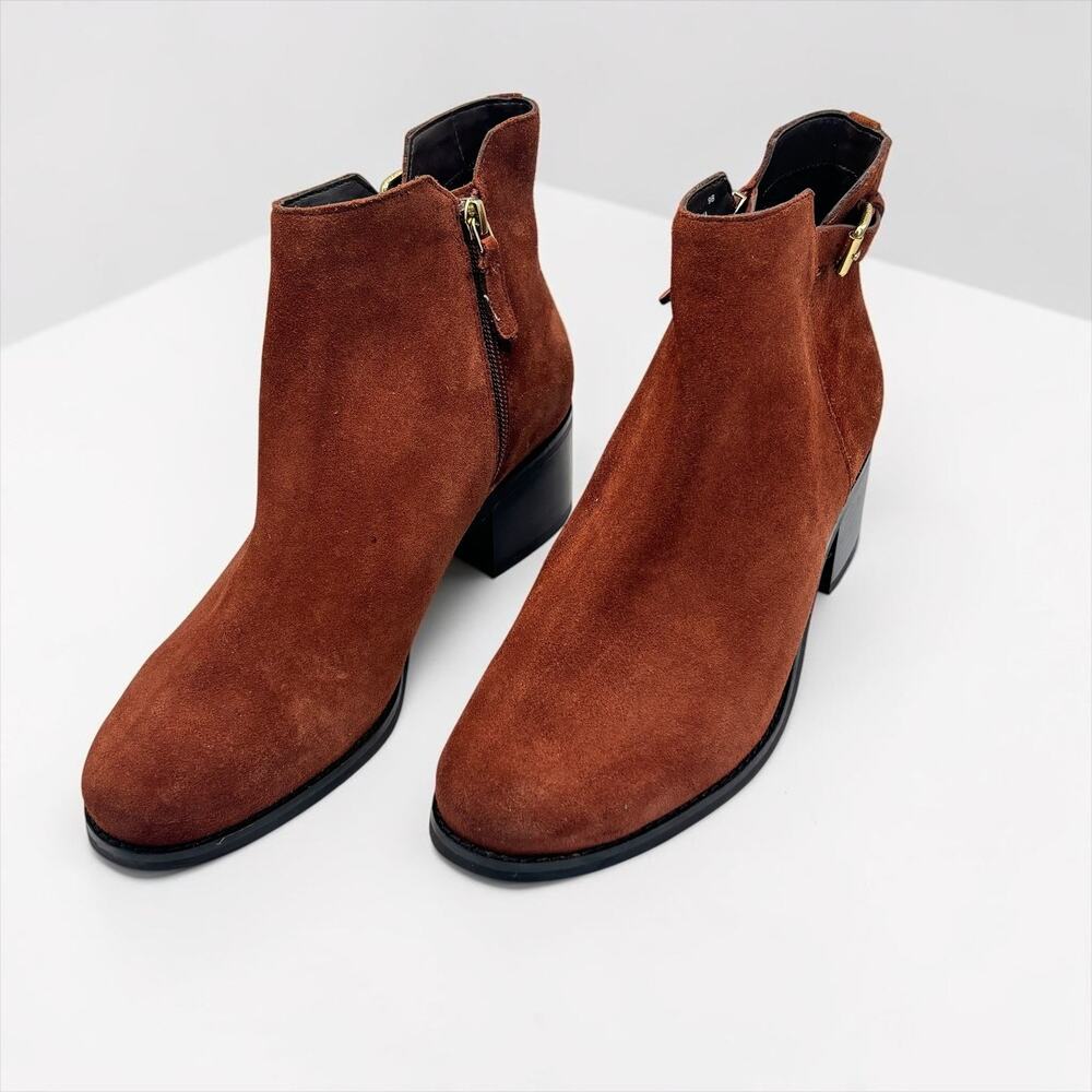 Cole Haan Boots Womens Haidyn Bootie Ankle Brown Scotch Suede SZ. 9